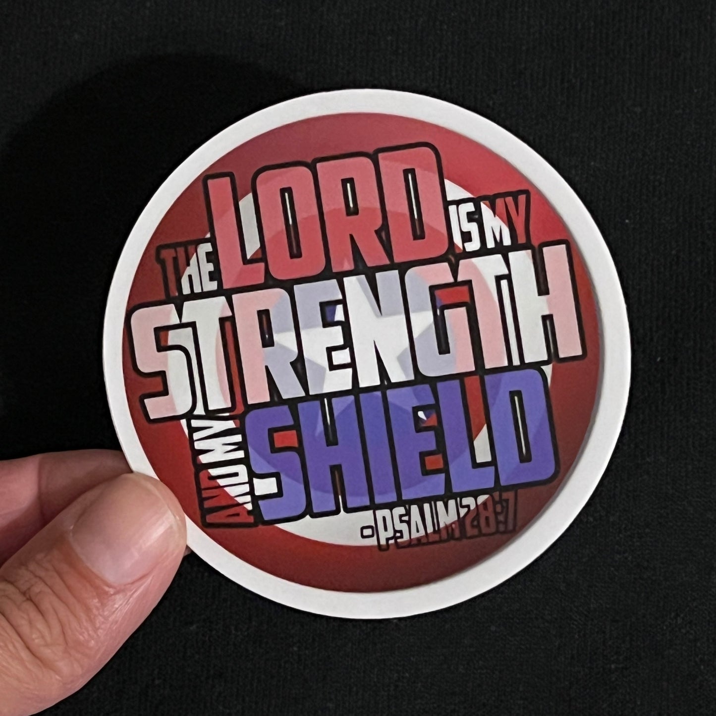 Strength and Shield Cap Sticker